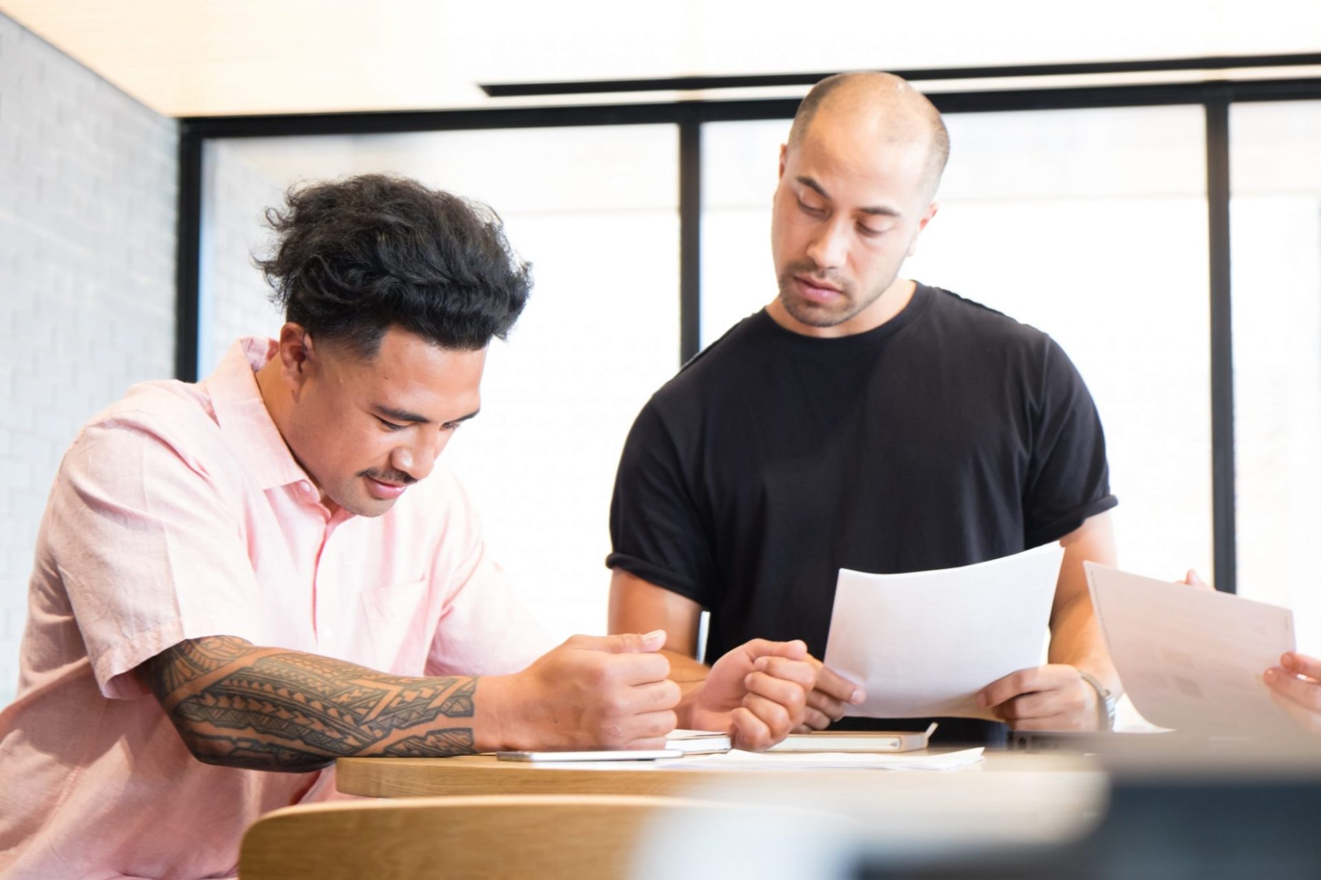 Two Pacific males conducting research